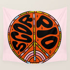 Scorpio Peace Sign Wall Tapestry Gallery Image 4