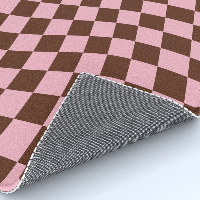 Retro Brown and Pink Checkerboard Rug Gallery Image 4