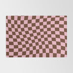 Retro Brown and Pink Checkerboard Rug Gallery Image 2