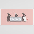 Christmas rabbit - illustration Desk Mat Gallery Image 1