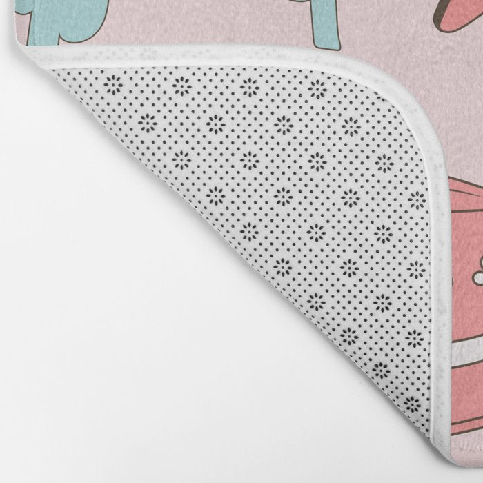 Cute Desert Cowgirl Pink Cowboy Boots Daisy Bath Mat Gallery Image 2
