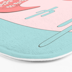 Cute Desert Cowgirl Pink Cowboy Boots Daisy Bath Mat Gallery Image 3