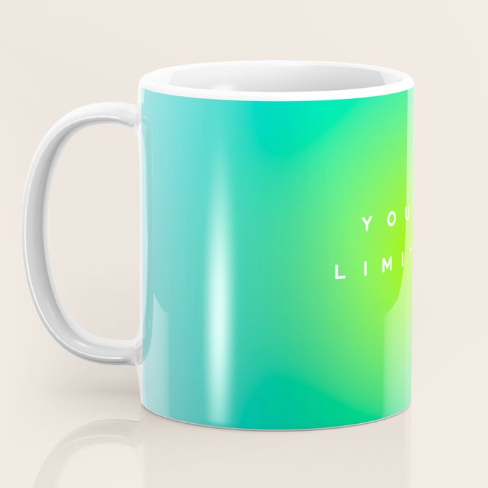 You are limitless optimistic gradient empowering women  green turquoise blue Coffee Mug Gallery Image 3