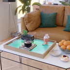 You are limitless optimistic gradient empowering women  green turquoise blue Serving Tray Gallery Image 2