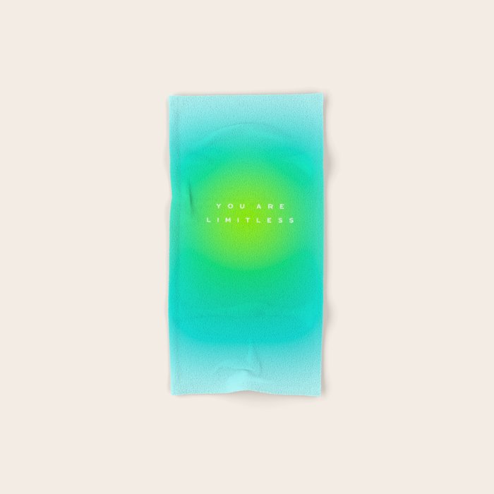 You are limitless optimistic gradient empowering women  green turquoise blue Bath Towel Gallery Image 1