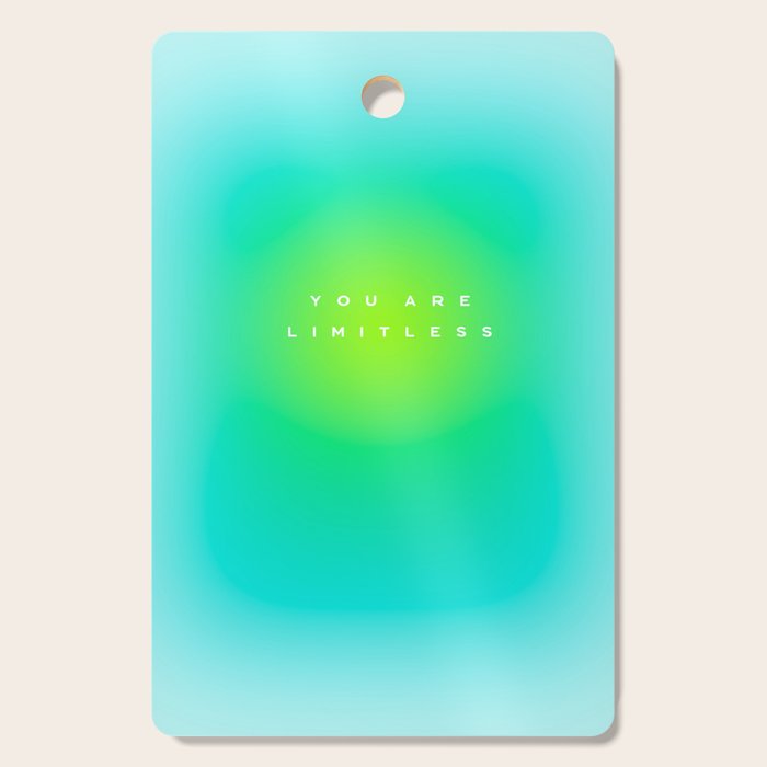 You are limitless optimistic gradient empowering women  green turquoise blue Cutting Board Gallery Image 1