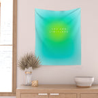 You are limitless optimistic gradient empowering women  green turquoise blue Wall Tapestry Gallery Image 2