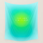 You are limitless optimistic gradient empowering women  green turquoise blue Wall Tapestry Gallery Image 4