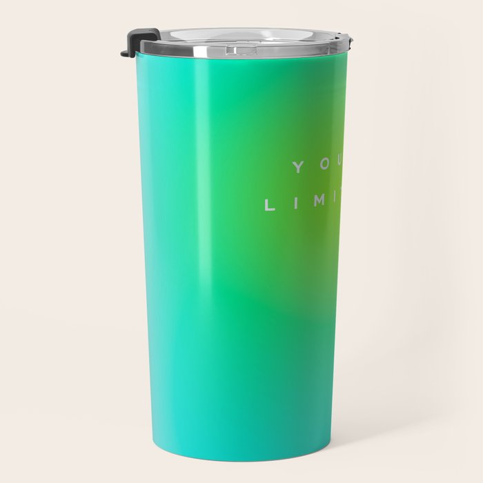 You are limitless optimistic gradient empowering women  green turquoise blue Travel Mug Gallery Image 3