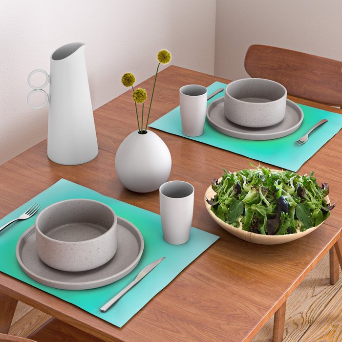 You are limitless optimistic gradient empowering women  green turquoise blue Placemat Gallery Image 2