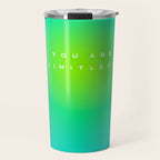You are limitless optimistic gradient empowering women  green turquoise blue Travel Mug Gallery Image 1