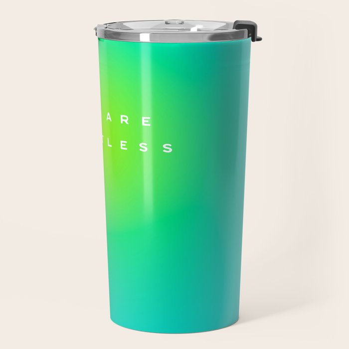 You are limitless optimistic gradient empowering women  green turquoise blue Travel Mug Gallery Image 2