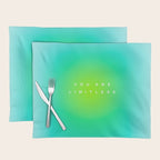 You are limitless optimistic gradient empowering women  green turquoise blue Placemat Gallery Image 1