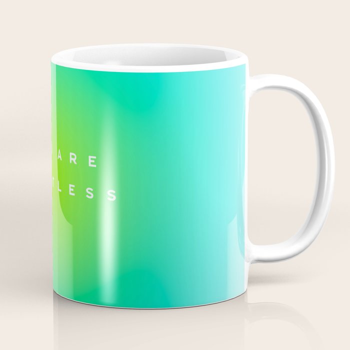 You are limitless optimistic gradient empowering women  green turquoise blue Coffee Mug Gallery Image 1
