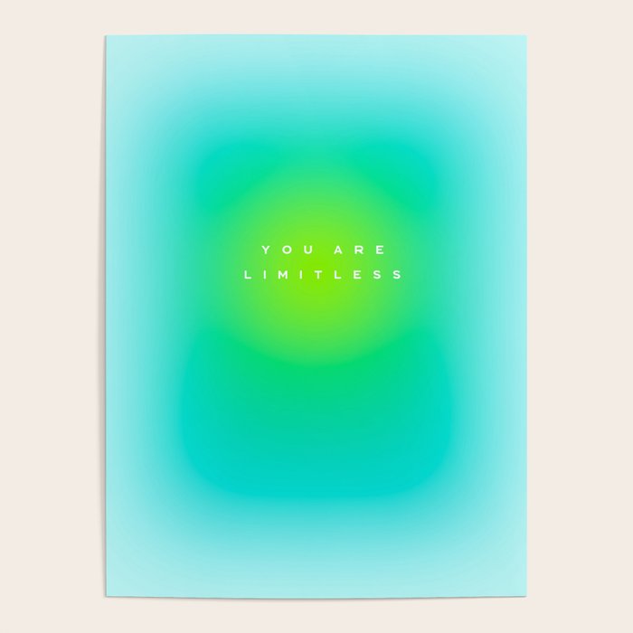 You are limitless optimistic gradient empowering women  green turquoise blue Poster Gallery Image 4