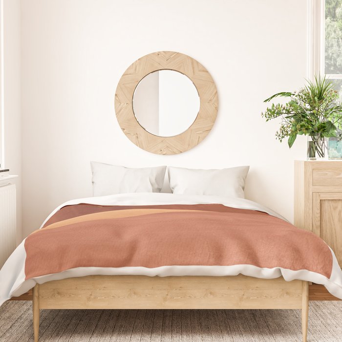 TERRACOTTA NIGHT, abstract landscape, moon and desert Duvet Cover Gallery Image 3