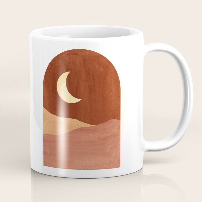 TERRACOTTA NIGHT, abstract landscape, moon and desert Coffee Mug Gallery Image 1