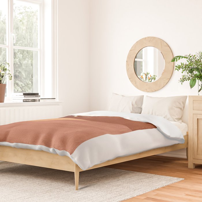 TERRACOTTA NIGHT, abstract landscape, moon and desert Duvet Cover Gallery Image 2