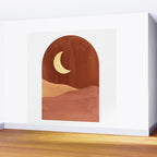 TERRACOTTA NIGHT, abstract landscape, moon and desert Wall Mural Gallery Image 2