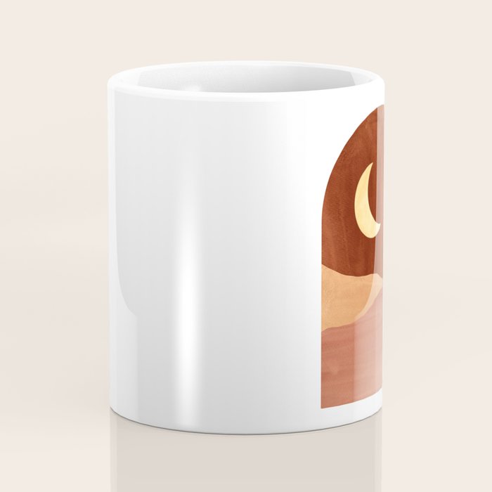 TERRACOTTA NIGHT, abstract landscape, moon and desert Coffee Mug Gallery Image 4
