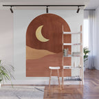 TERRACOTTA NIGHT, abstract landscape, moon and desert Wall Mural Gallery Image 1