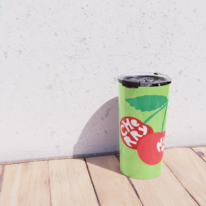 Big fruit Cherry duo with fun pun 'Cherry Nice'  Travel Mug Gallery Image 4