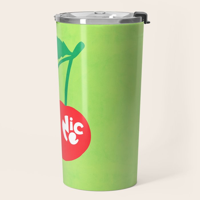 Big fruit Cherry duo with fun pun 'Cherry Nice'  Travel Mug Gallery Image 2