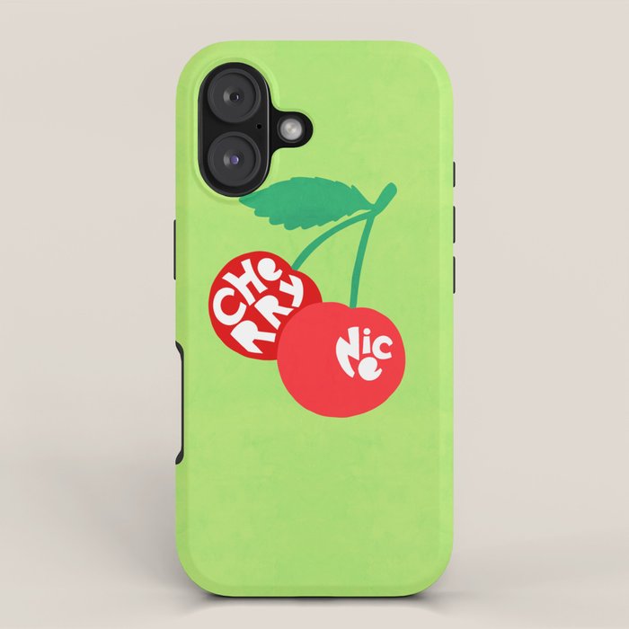 Big fruit Cherry duo with fun pun 'Cherry Nice'  iPhone Case Gallery Image 1