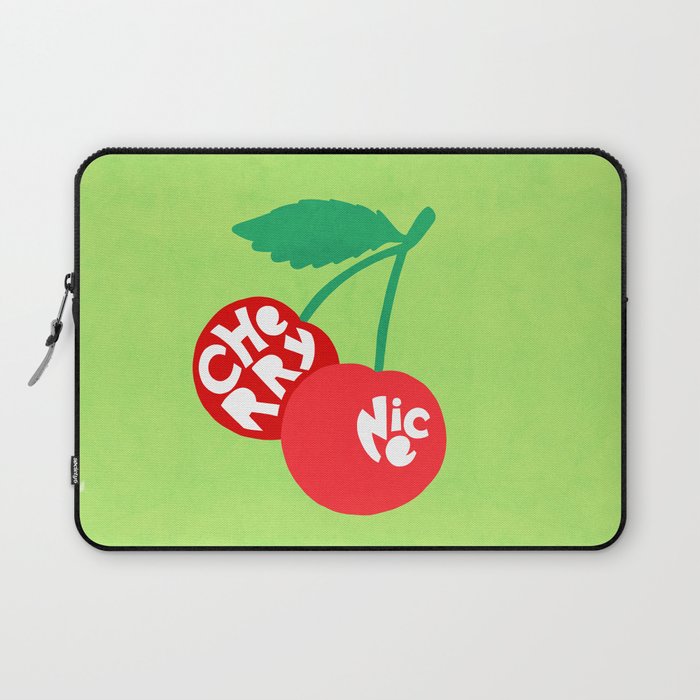Big fruit Cherry duo with fun pun 'Cherry Nice'  Laptop Sleeve Gallery Image 1