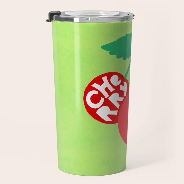 Big fruit Cherry duo with fun pun 'Cherry Nice'  Travel Mug Gallery Image 3