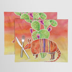 Armadillo and Cactus - Sunset Ombre Background Placemat Gallery Image 1