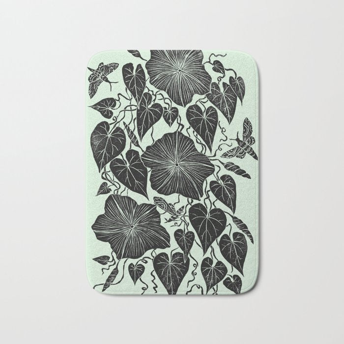 Moonflowers with Moths Bath Mat Gallery Image 1