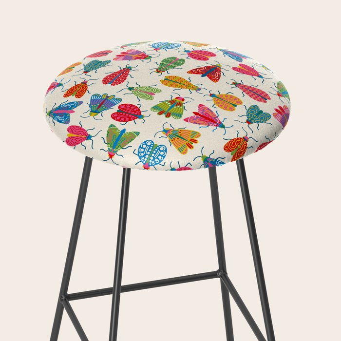 Wonderful Winged Insects - Colorful Retro Bugs Stool Gallery Image 2