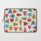 Wonderful Winged Insects - Colorful Retro Bugs Laptop Sleeve Gallery Image 1