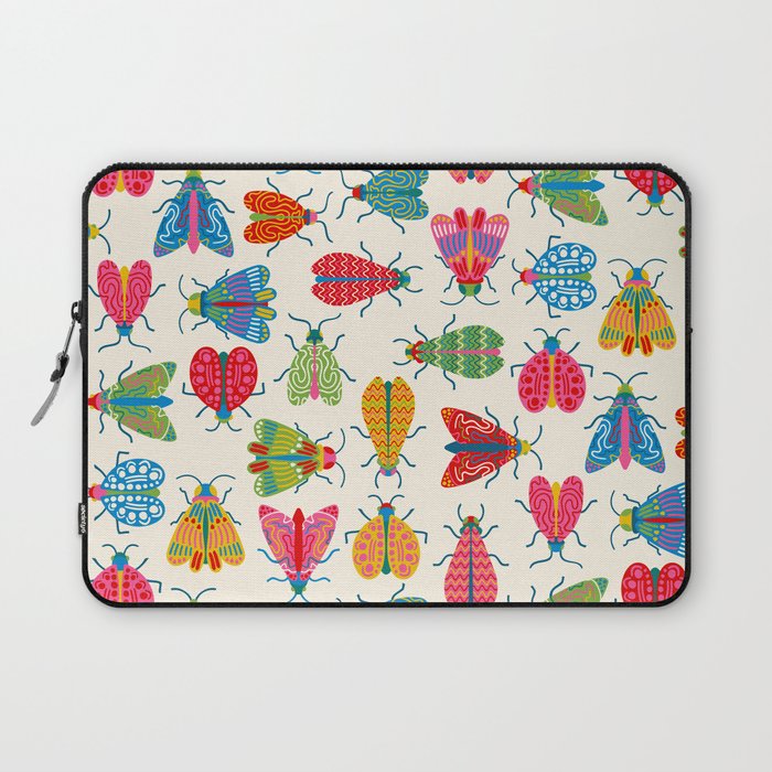 Wonderful Winged Insects - Colorful Retro Bugs Laptop Sleeve Gallery Image 1