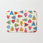 Wonderful Winged Insects - Colorful Retro Bugs Bath Mat Gallery Image 1