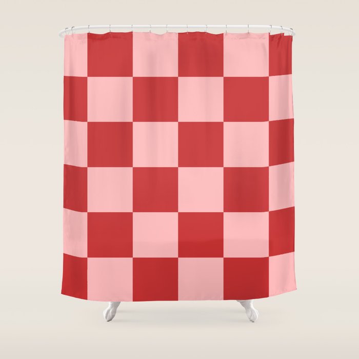 Checkered (Strawberry) Shower Curtain Gallery Image 1