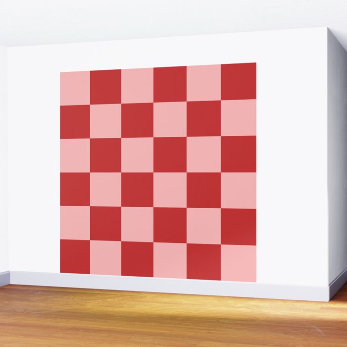 Checkered (Strawberry) Wall Mural Gallery Image 2