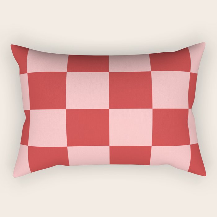 Checkered (Strawberry) Rectangular Pillow Gallery Image 1