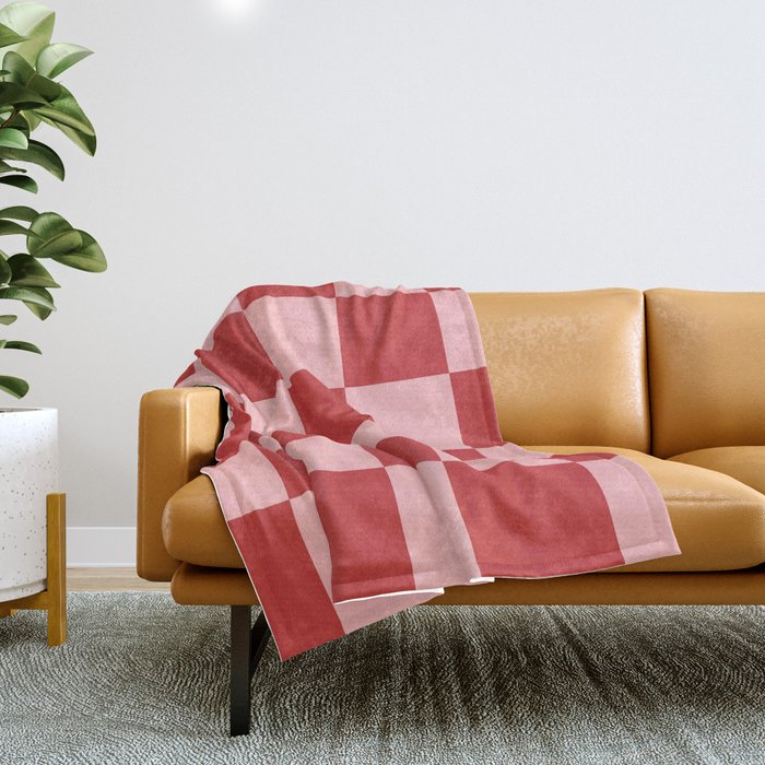 Checkered (Strawberry) Throw Blanket Gallery Image 1