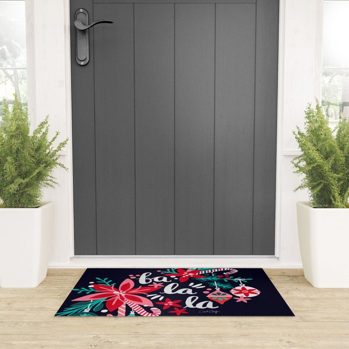 Fa La La Bouquet - Navy Welcome Mat Gallery Image 3