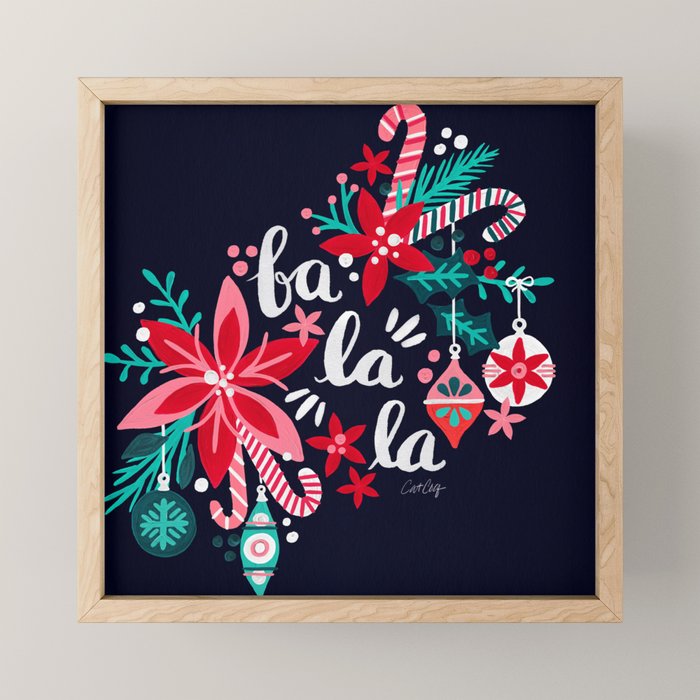 Fa La La Bouquet - Navy Mini Art Print Gallery Image 1
