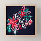 Fa La La Bouquet - Navy Mini Art Print Gallery Image 1