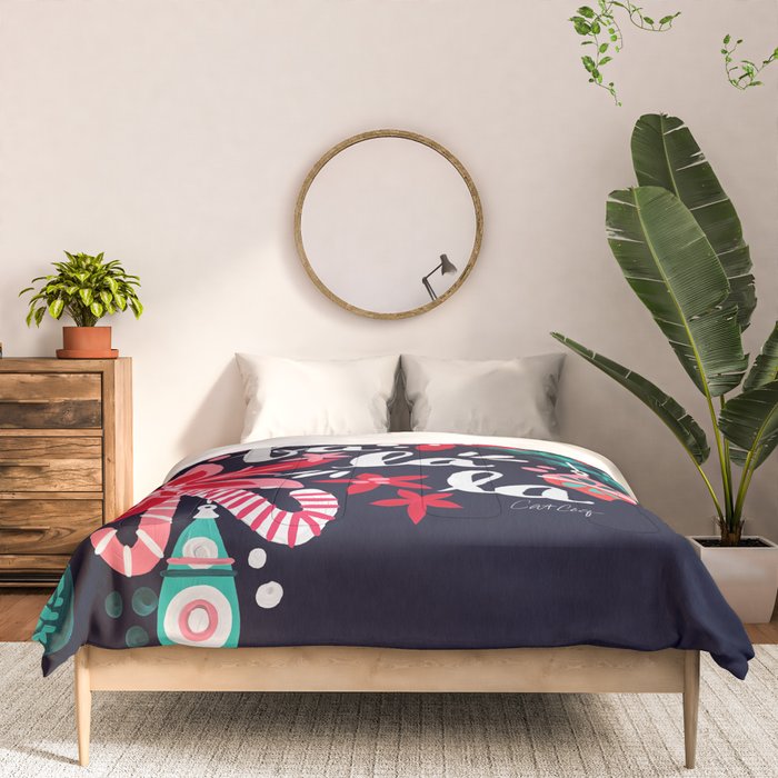 Fa La La Bouquet - Navy Comforter Gallery Image 3