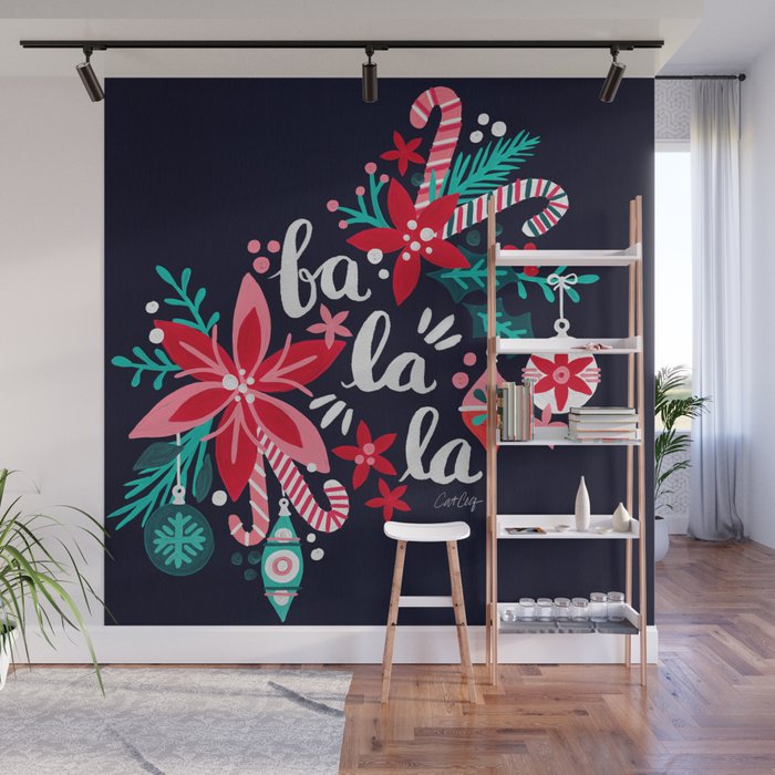 Fa La La Bouquet - Navy Wall Mural Gallery Image 1