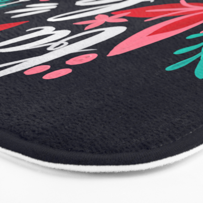 Fa La La Bouquet - Navy Bath Mat Gallery Image 3