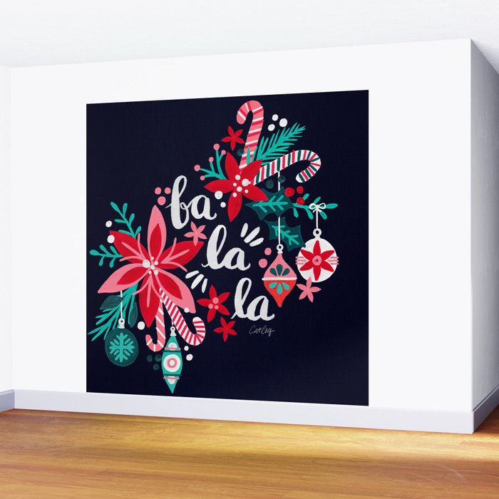 Fa La La Bouquet - Navy Wall Mural Gallery Image 2