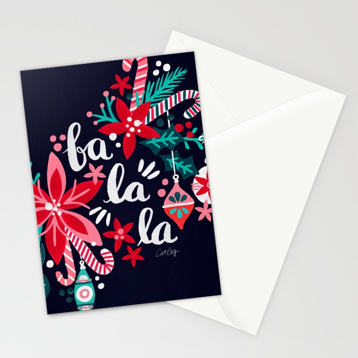 Fa La La Bouquet - Navy Stationery Card Gallery Image 2
