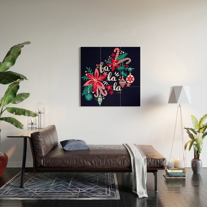 Fa La La Bouquet - Navy Wood Wall Art Gallery Image 2