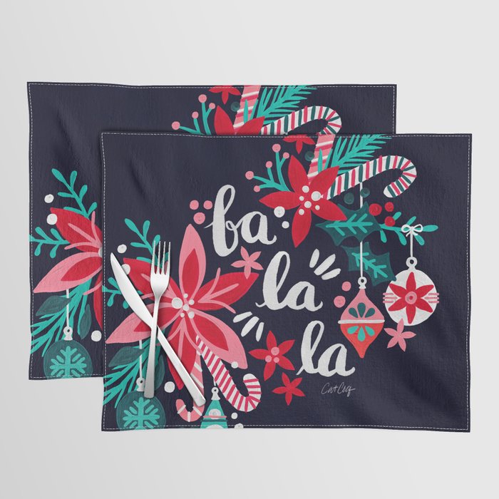 Fa La La Bouquet - Navy Placemat Gallery Image 1